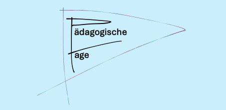 Grafische Darstellung einer Fahne mit dem Schriftzug „Pädagogische Tage pädagogische tage, fahne, bildung, fortbildung, seminar, veranstaltung