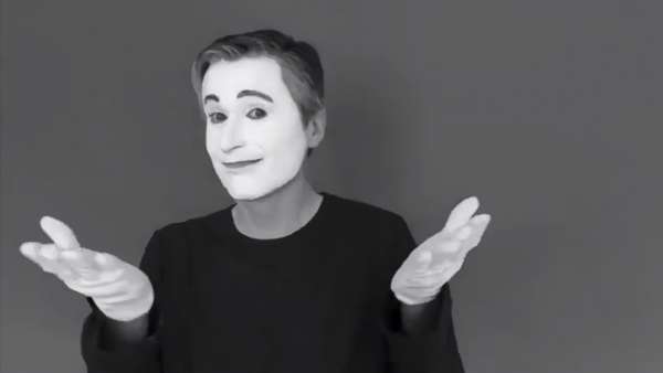 pantomime, schwarzweiß, gestik, mimik, Ein Pantomime in schwarz-weißer Darstellung