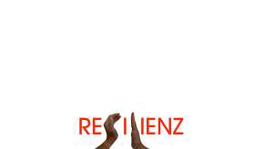 Das Wort „RESILIENZ“ in roter Schrift auf weißem Hintergrund Resilienz, Stärke, Schutz, Gesundheit, Psychologie, Balance